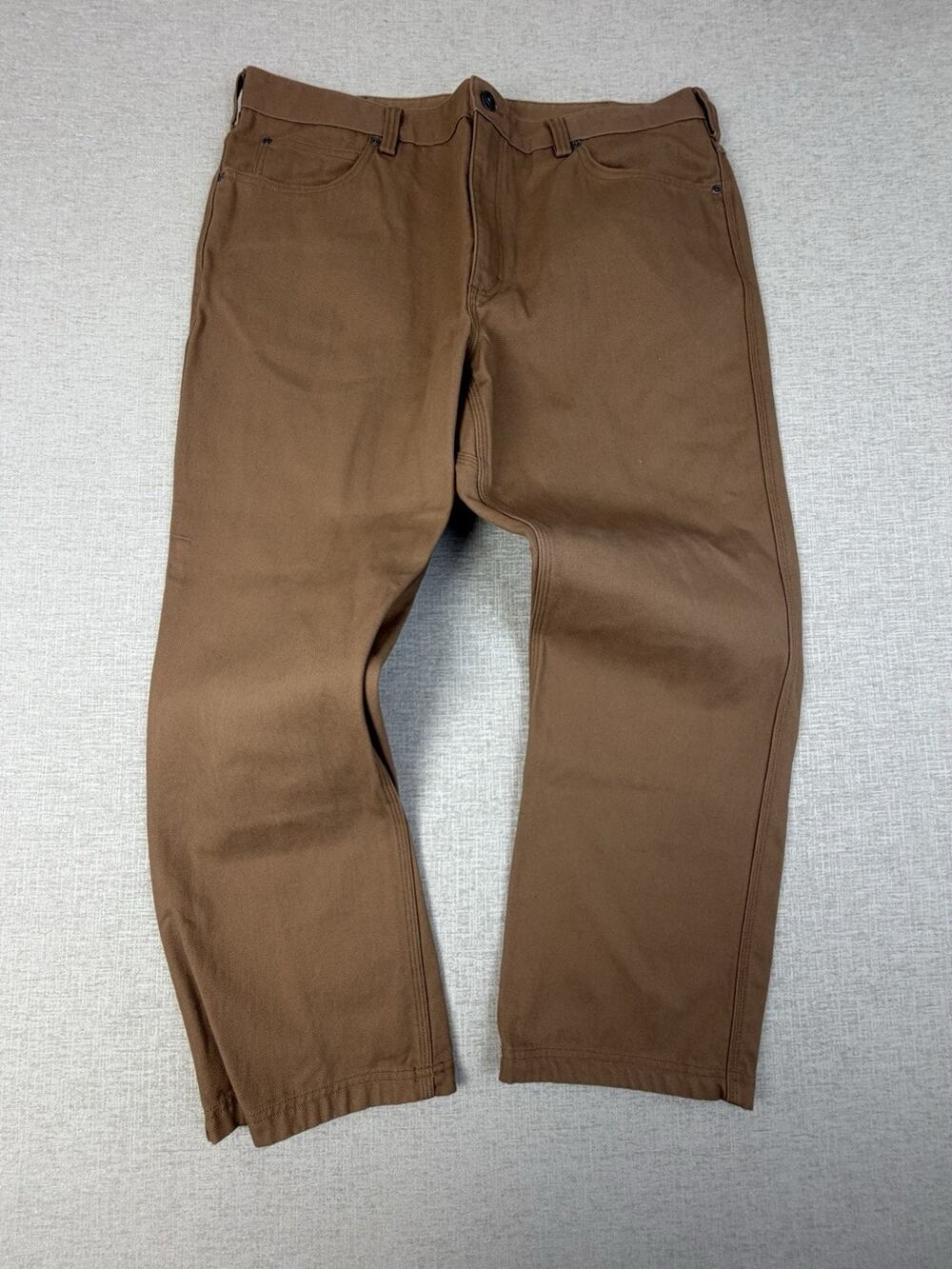 Duluth Trading Co Work Pants Men’s 42x30 Brown Canvas Straight Leg
